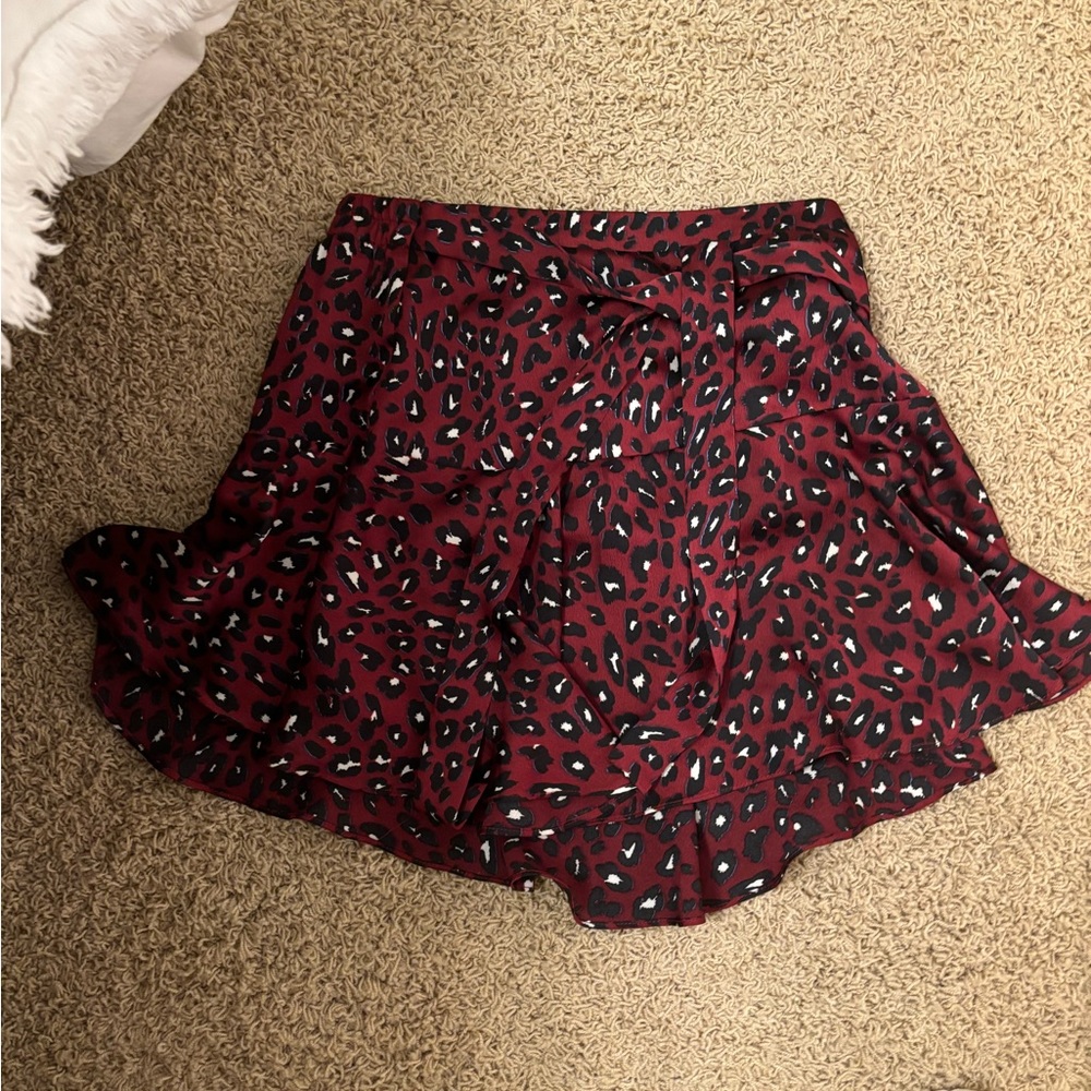 Maroon cheetah skirt